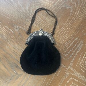 Vintage Black Velvet Evening Bag